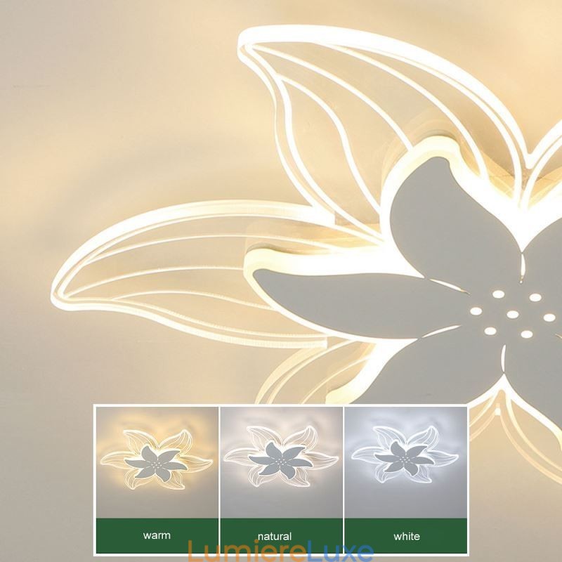 Plafonnier encastré élégant à fleurs, éclairage décoratif unique