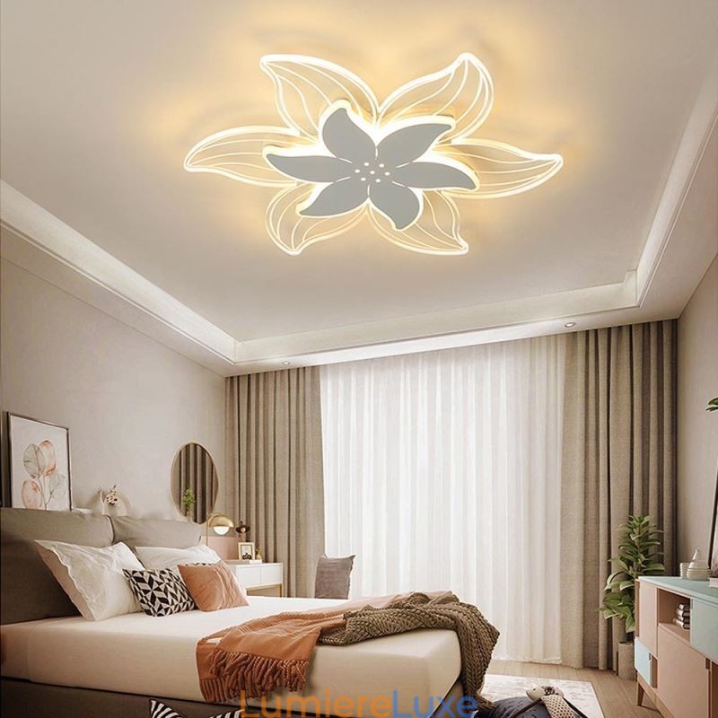Plafonnier encastré élégant à fleurs, éclairage décoratif unique