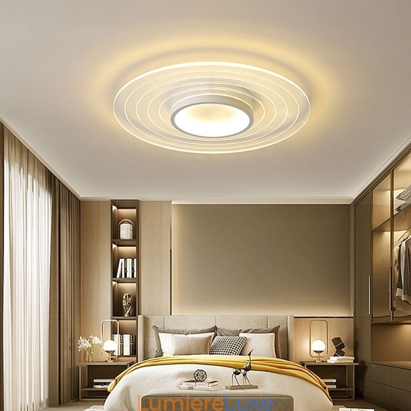 Plafonnier circulaire moderne à encastrer, luminaire minimaliste