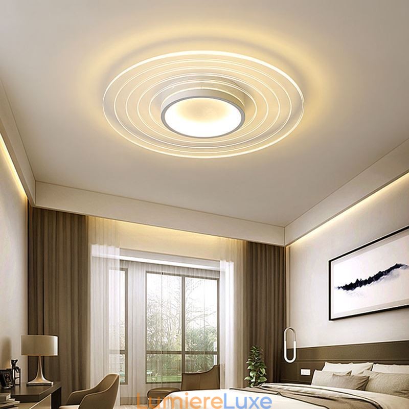 Plafonnier circulaire moderne à encastrer, luminaire minimaliste