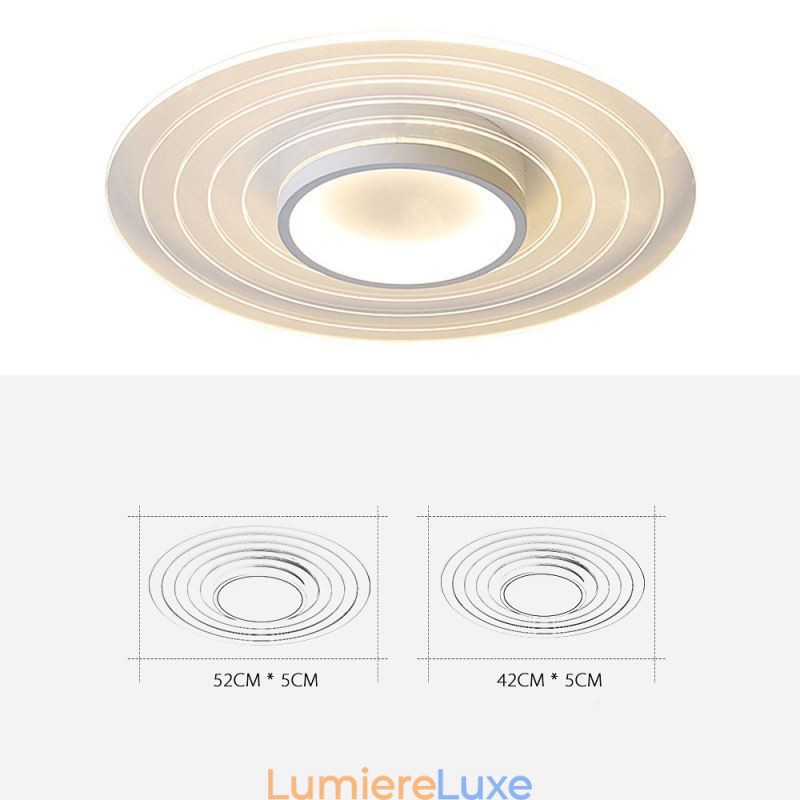 Plafonnier circulaire moderne à encastrer, luminaire minimaliste
