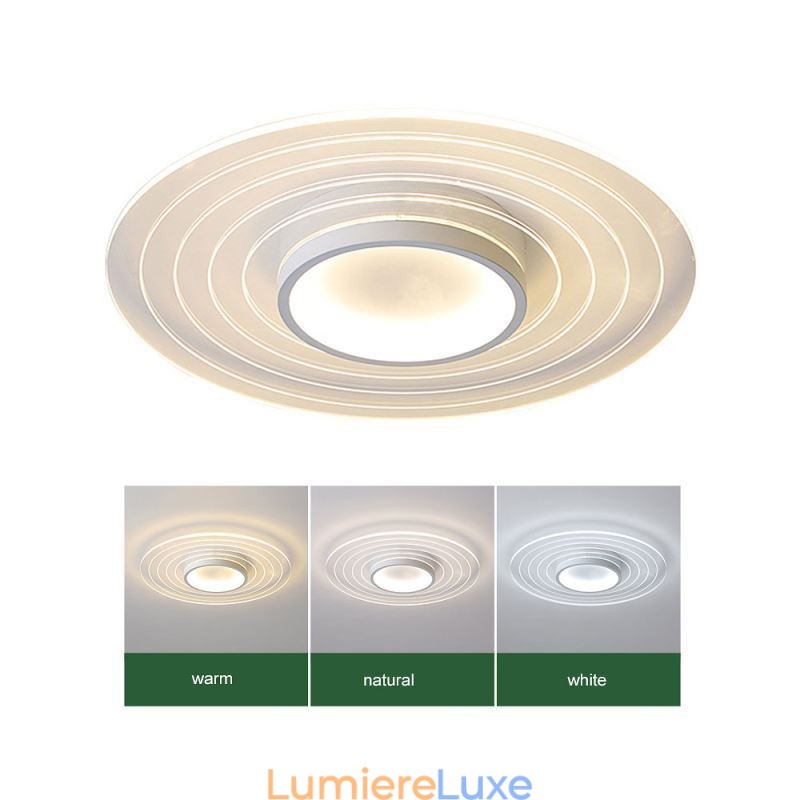 Plafonnier circulaire moderne à encastrer, luminaire minimaliste