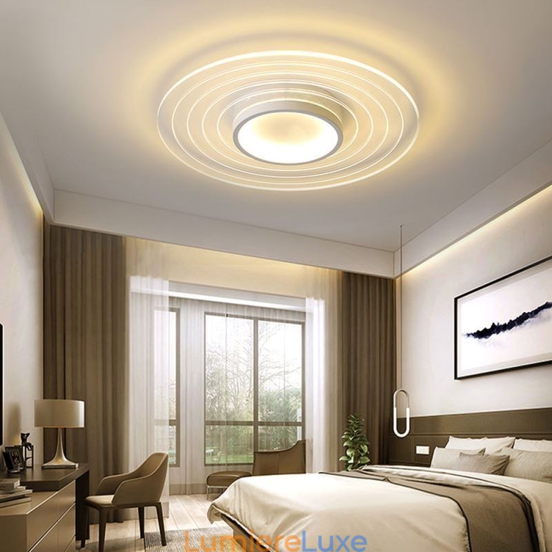 Plafonnier circulaire moderne à encastrer, luminaire minimaliste