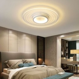 Plafonnier circulaire moderne à encastrer, luminaire minimaliste