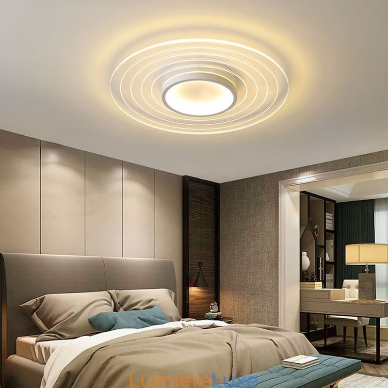 Plafonnier circulaire moderne à encastrer, luminaire minimaliste