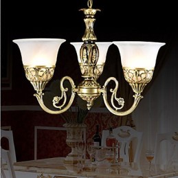 Lustre traditionnel classique en métal bronze