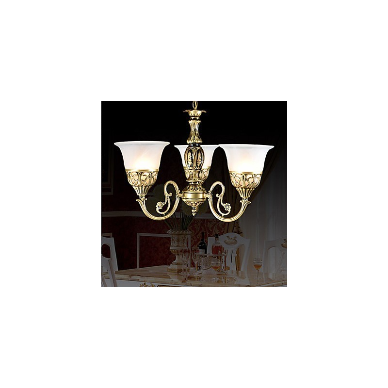 Lustre traditionnel classique en métal bronze