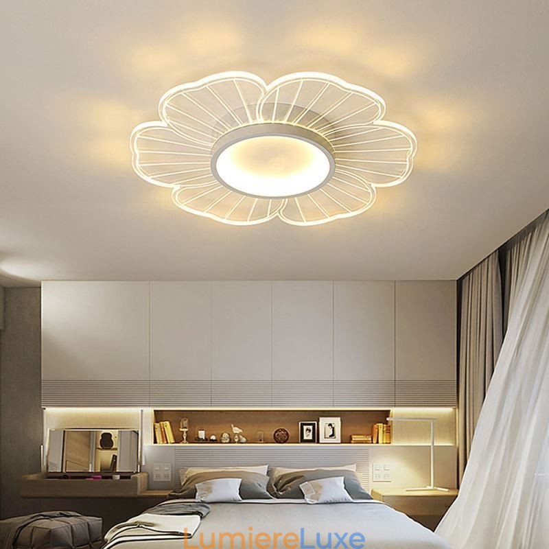Plafonnier encastré à pétales minimaliste, éclairage décoratif créatif