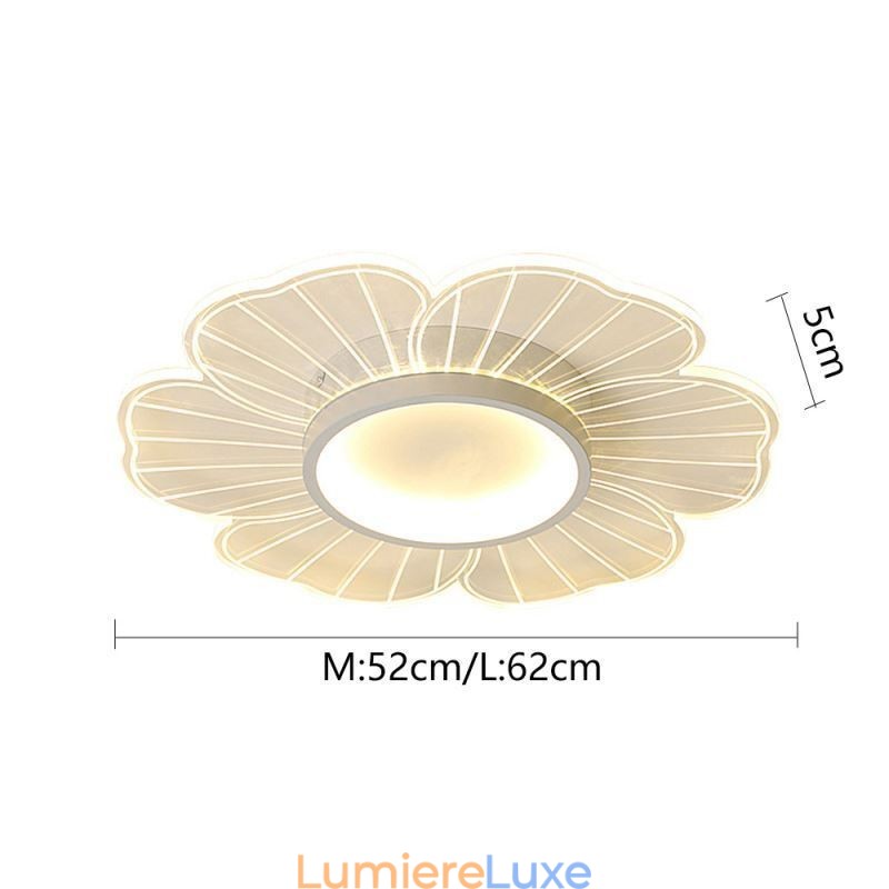 Plafonnier encastré à pétales minimaliste, éclairage décoratif créatif