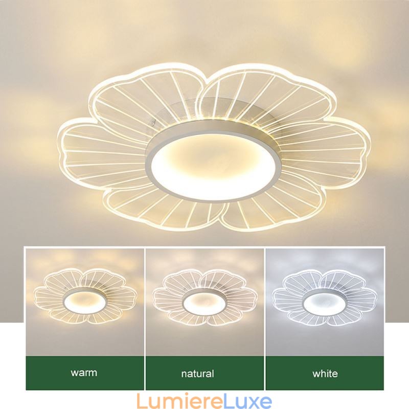 Plafonnier encastré à pétales minimaliste, éclairage décoratif créatif