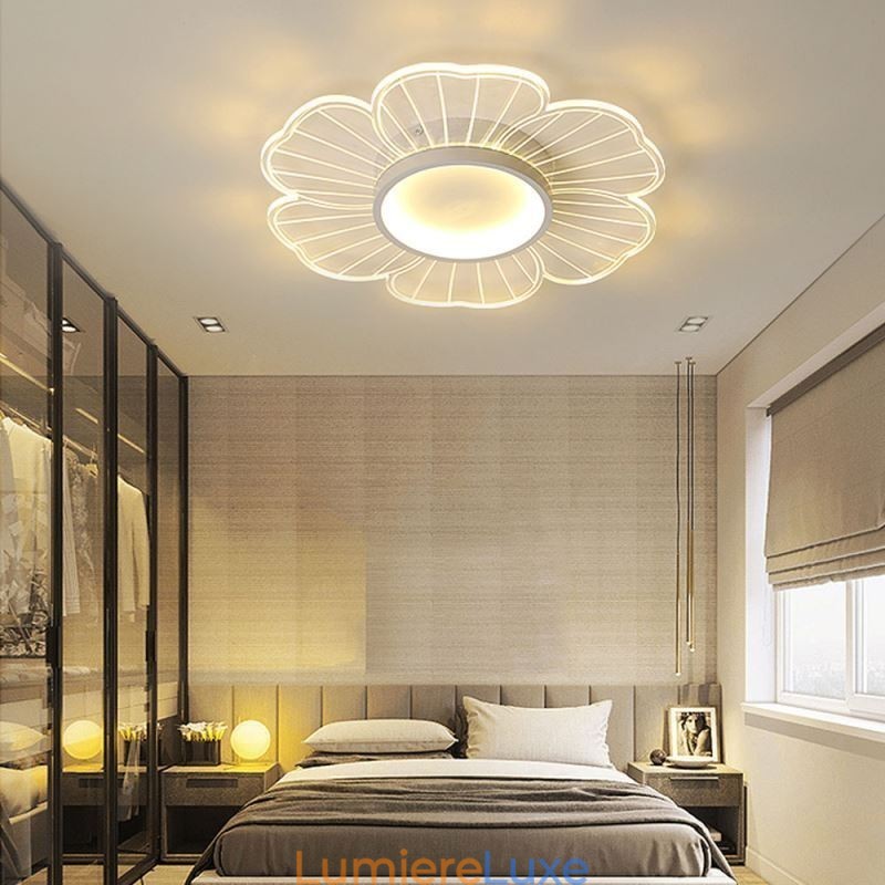 Plafonnier encastré à pétales minimaliste, éclairage décoratif créatif