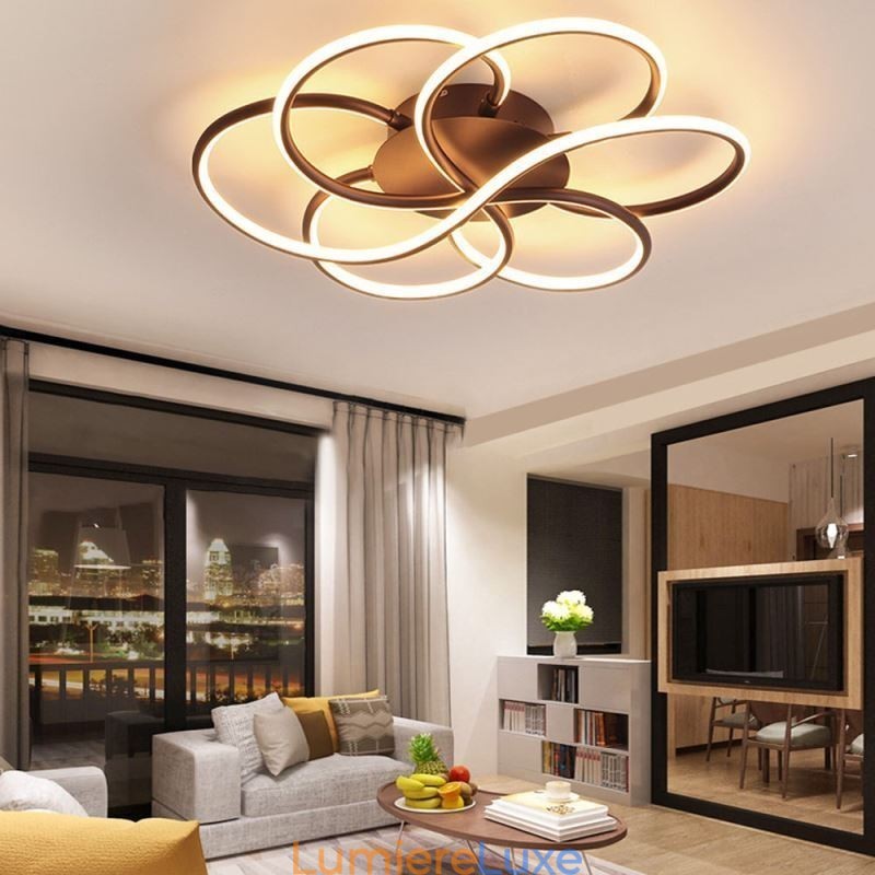 Plafonnier linéaire encastré au design floral moderne