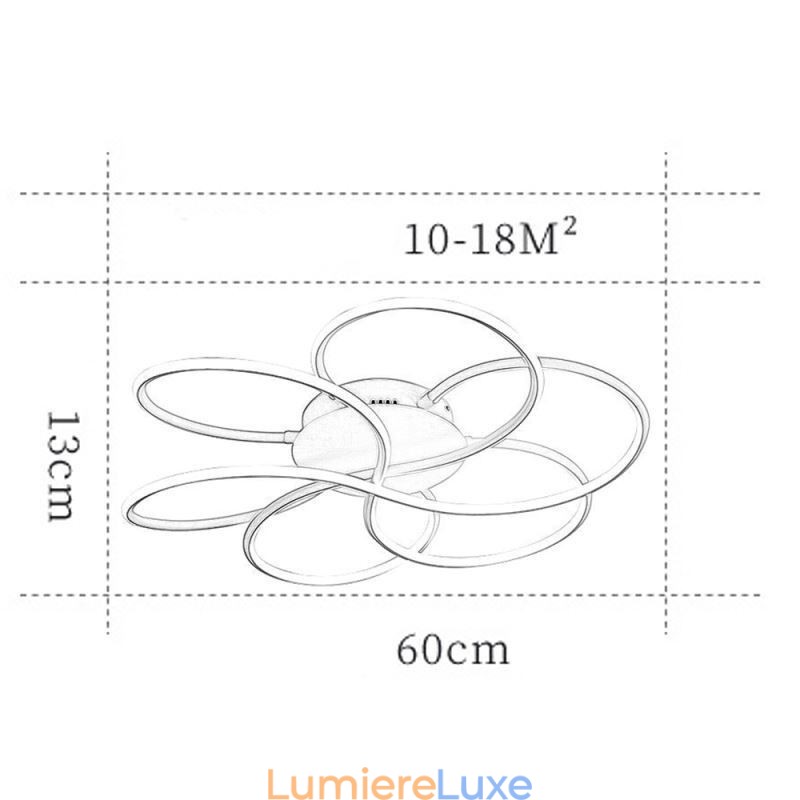 Plafonnier linéaire encastré au design floral moderne