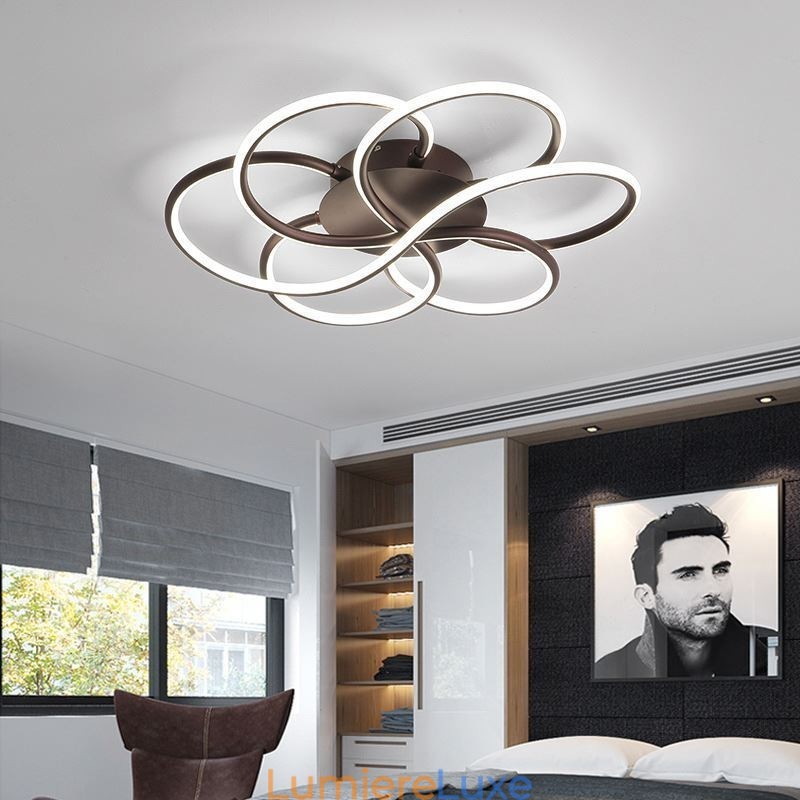 Plafonnier linéaire encastré au design floral moderne