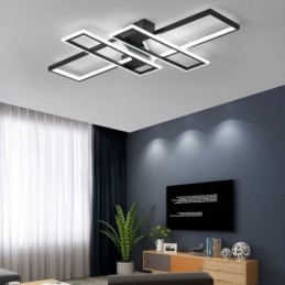 Plafonnier encastré à 4 lampes, luminaire décoratif linéaire géométrique moderne