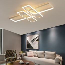 Plafonnier encastré à 4 lampes, luminaire décoratif linéaire géométrique moderne