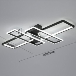 Plafonnier encastré à 4 lampes, luminaire décoratif linéaire géométrique moderne