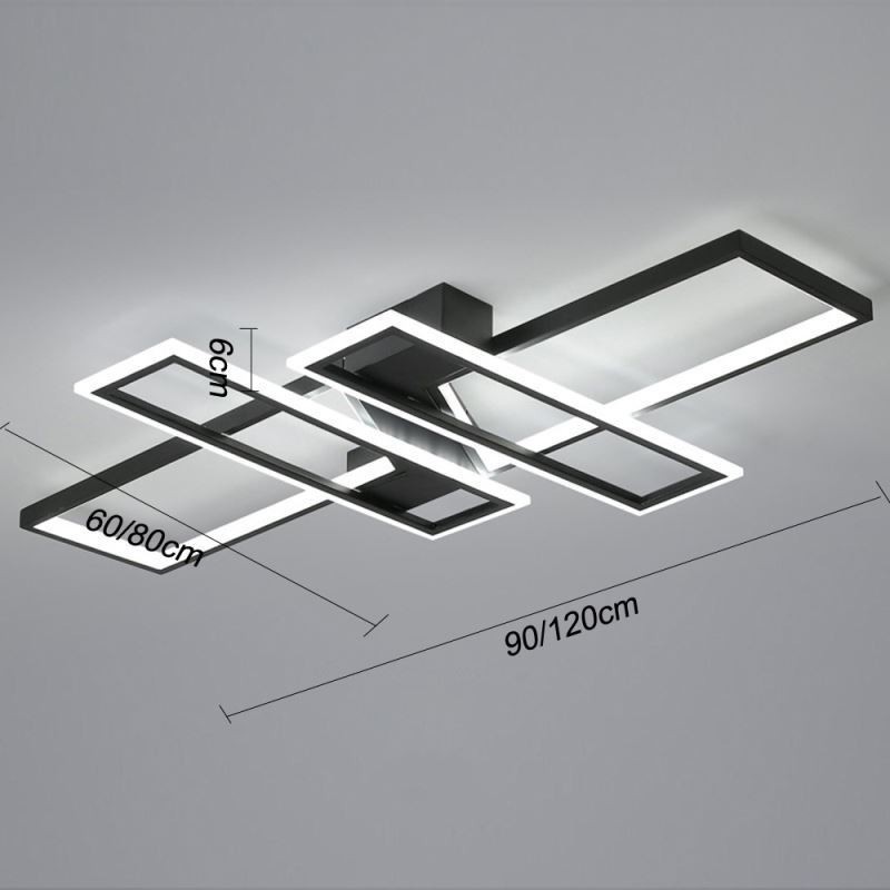 Plafonnier encastré à 4 lampes, luminaire décoratif linéaire géométrique moderne