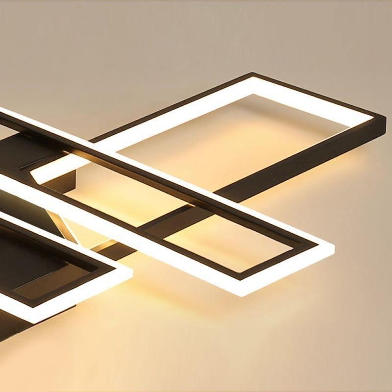 Plafonnier encastré à 4 lampes, luminaire décoratif linéaire géométrique moderne