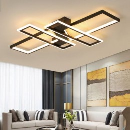 Plafonnier encastré à 4 lampes, luminaire décoratif linéaire géométrique moderne