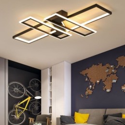 Plafonnier encastré à 4 lampes, luminaire décoratif linéaire géométrique moderne