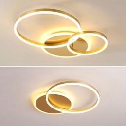 Plafonnier rond moderne encastrable doré