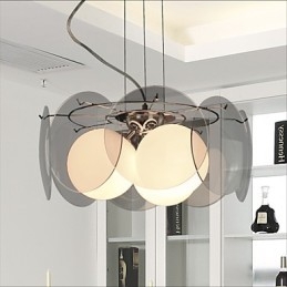 Offres Milan Simple Fashion Style Lustre Clair Lustre en Verre Gris Fumé