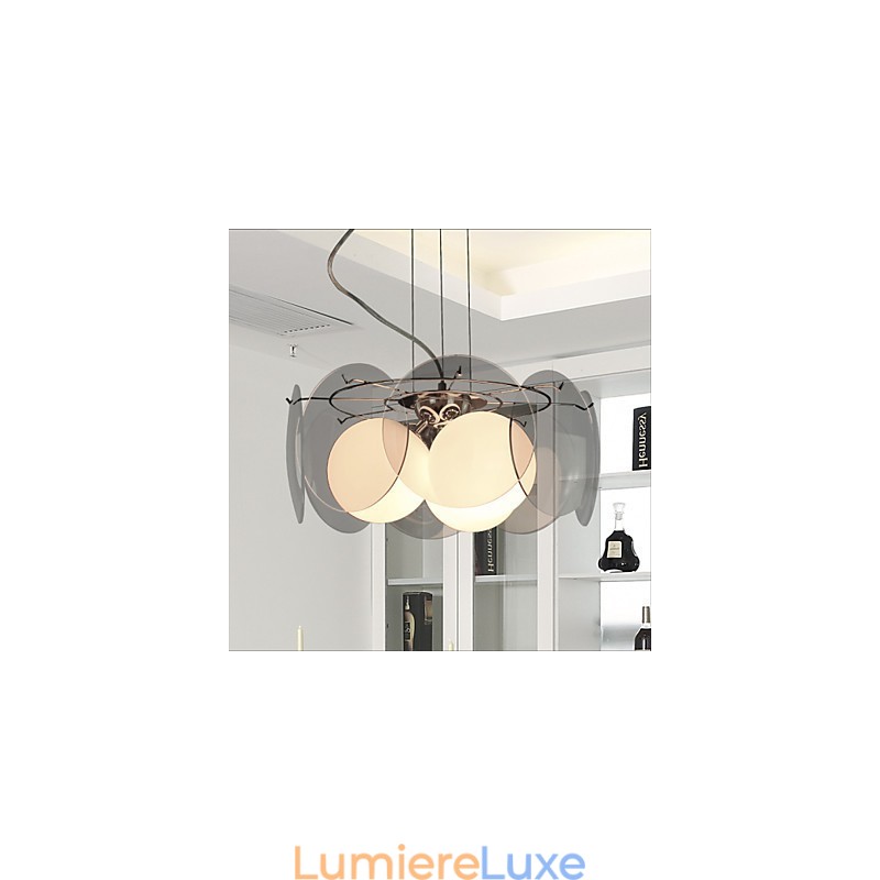 Offres Milan Simple Fashion Style Lustre Clair Lustre en Verre Gris Fumé