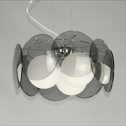 Offres Milan Simple Fashion Style Lustre Clair Lustre en Verre Gris Fumé