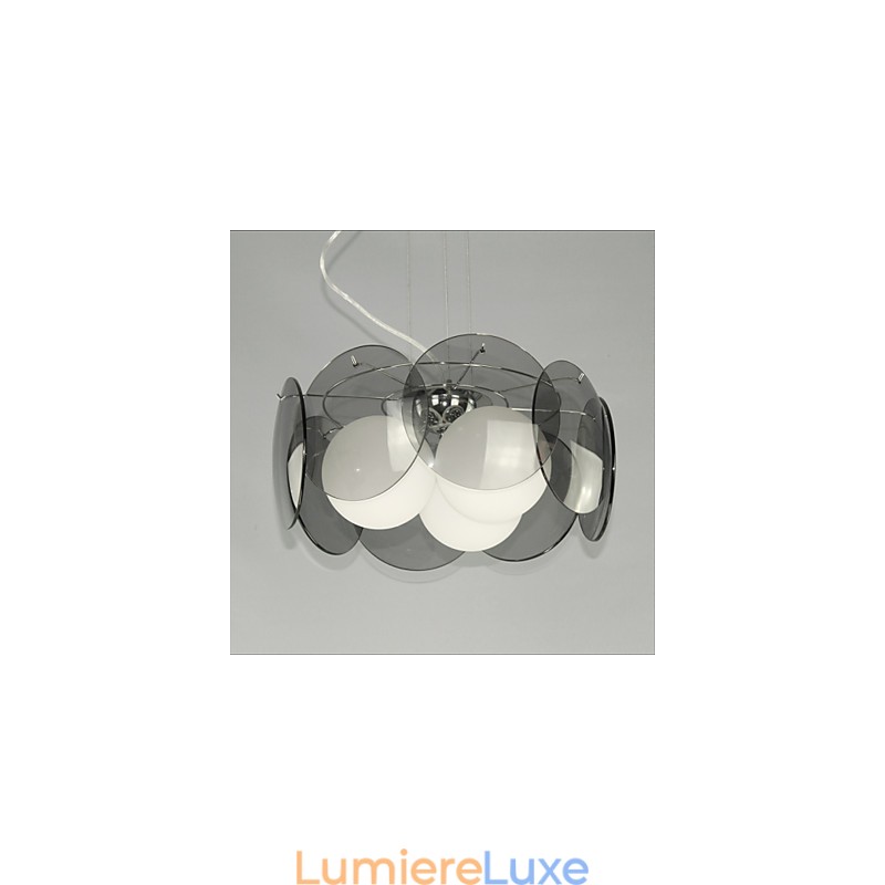 Offres Milan Simple Fashion Style Lustre Clair Lustre en Verre Gris Fumé