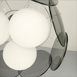 Offres Milan Simple Fashion Style Lustre Clair Lustre en Verre Gris Fumé