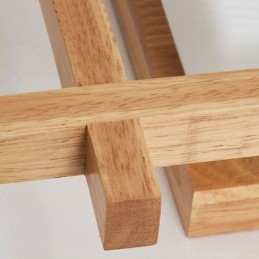 Plafonnier encastré à grille carrée nordique en bois d'hévéa