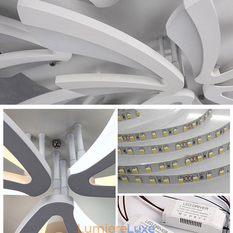 Plafonnier simple et moderne à montage encastré en forme de pissenlit