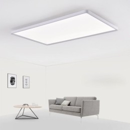 Plafonnier ultra-mince à encastrer Nordic Panel Light blanc