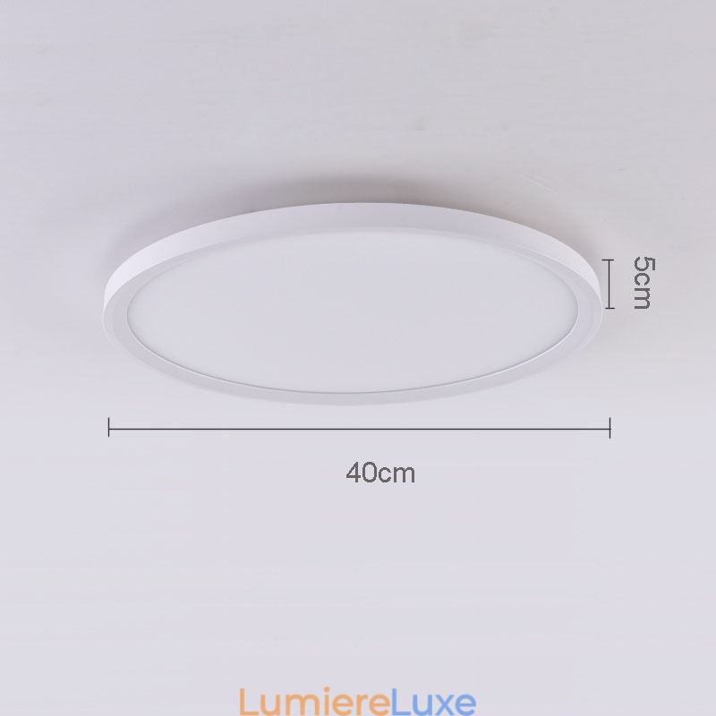 Plafonnier rond ultra-fin en aluminium à montage encastré de style nordique