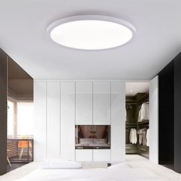Plafonnier rond ultra-fin en aluminium à montage encastré de style nordique