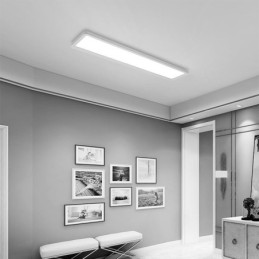 Plafonnier rectangulaire ultra-fin à montage encastré sur panneau, style nordique, éclairage d'intérieur