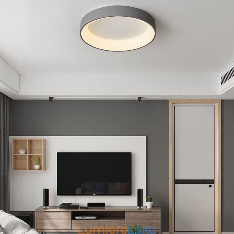 Plafonnier rond moderne à montage encastré, lampe à économie d'énergie