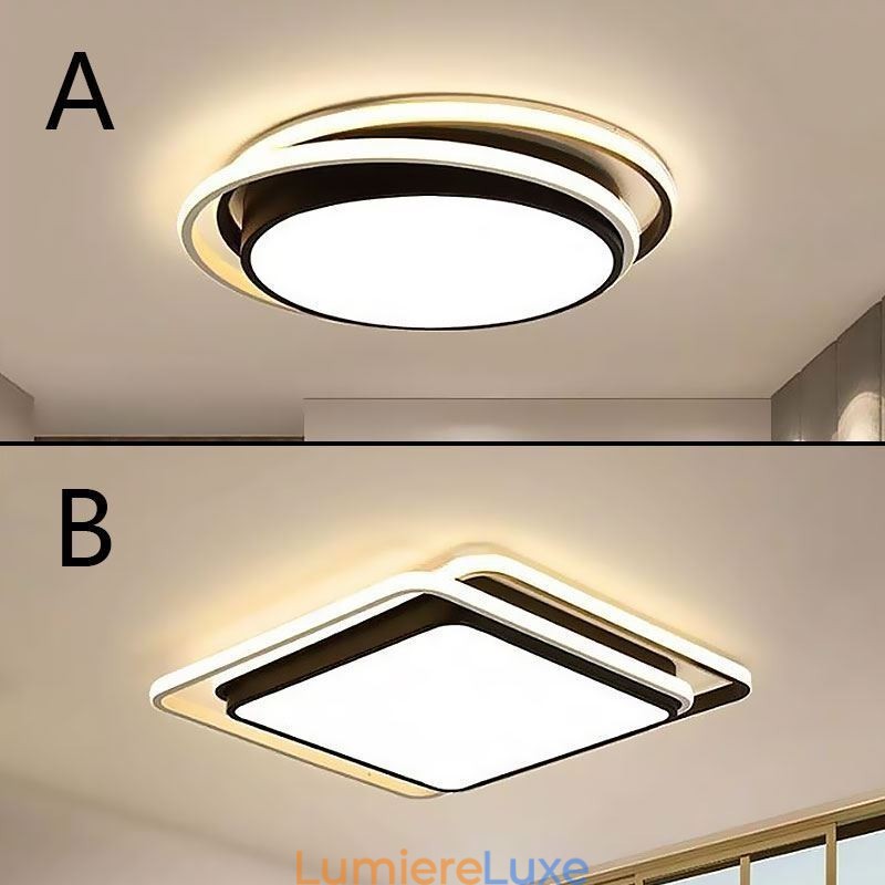 Plafonnier géométrique moderne et simple à montage encastré, lampe à cadre carré