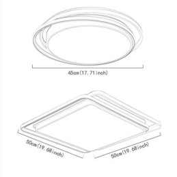 Plafonnier géométrique moderne et simple à montage encastré, lampe à cadre carré