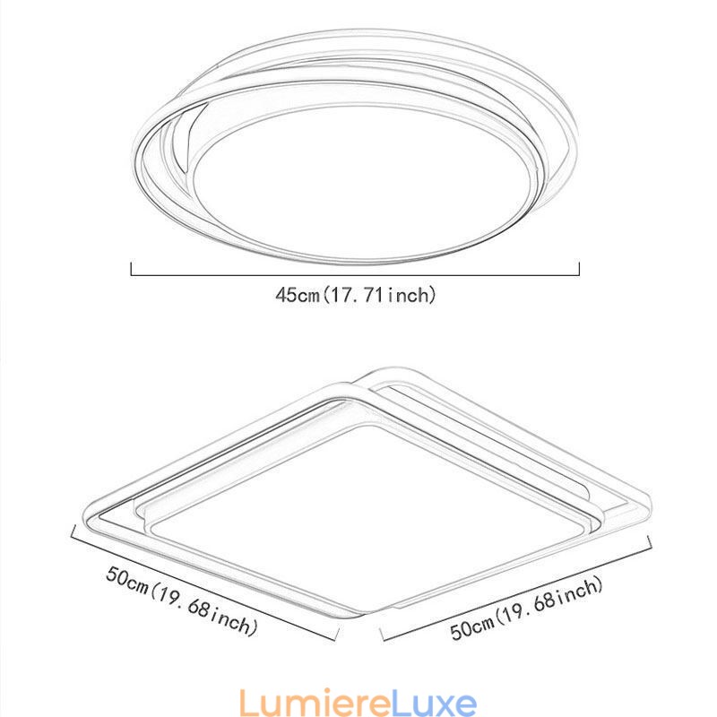 Plafonnier géométrique moderne et simple à montage encastré, lampe à cadre carré