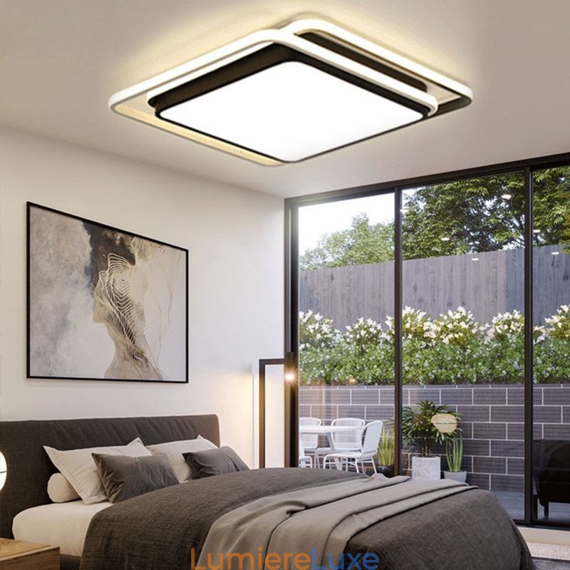 Plafonnier géométrique moderne et simple à montage encastré, lampe à cadre carré