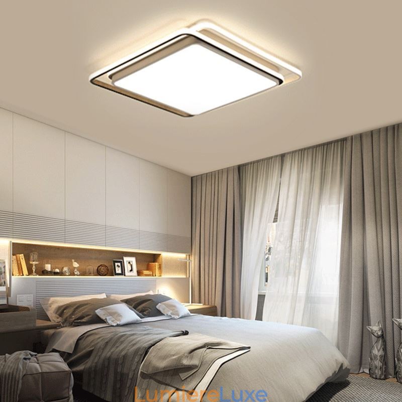 Plafonnier géométrique moderne et simple à montage encastré, lampe à cadre carré
