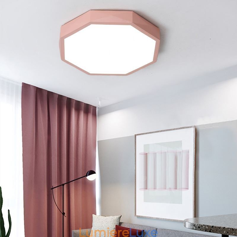 Plafonnier moderne à montage encastré, design hexagonal spécial, lampe ultra fine