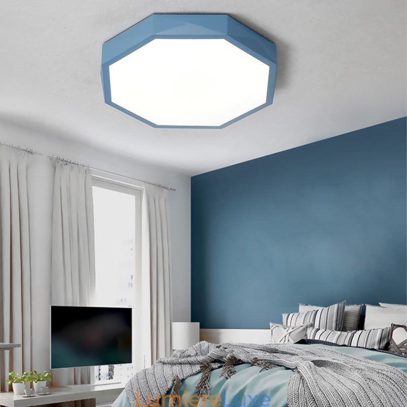 Plafonnier moderne à montage encastré, design hexagonal spécial, lampe ultra fine
