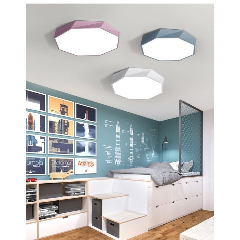 Plafonnier moderne à encastrer, design octogonal spécial, lampe ultra fine
