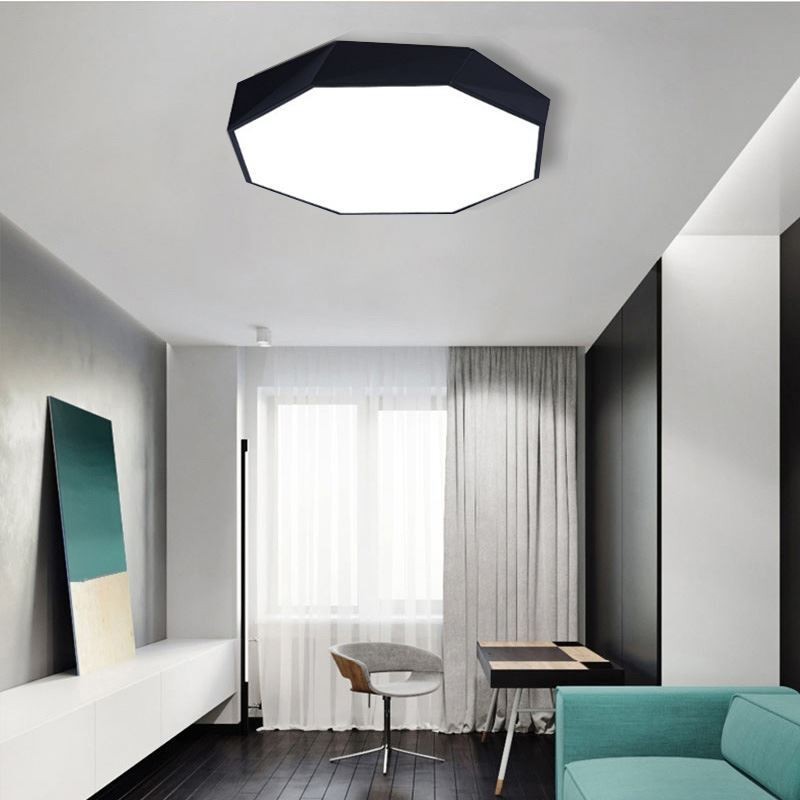 Plafonnier moderne à encastrer, design octogonal spécial, lampe ultra fine