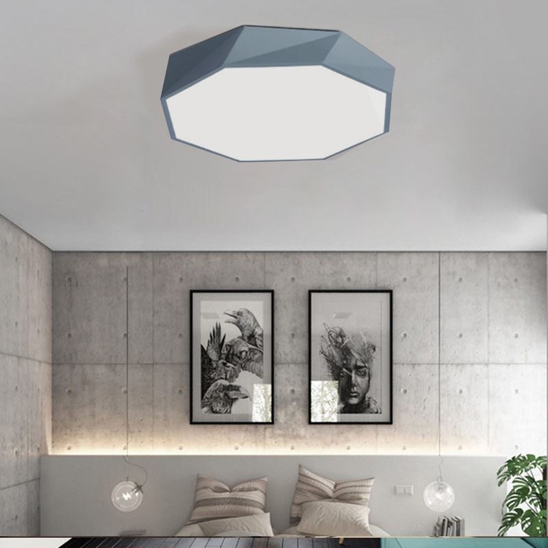 Plafonnier moderne à encastrer, design octogonal spécial, lampe ultra fine