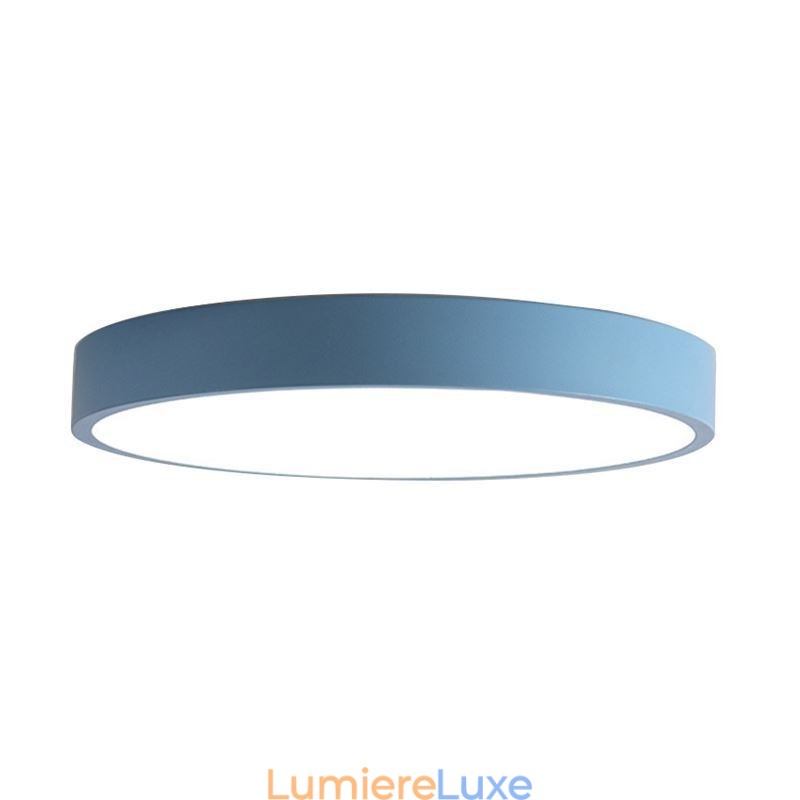 Plafonnier contemporain ultra fin à encastrer, lampe ronde