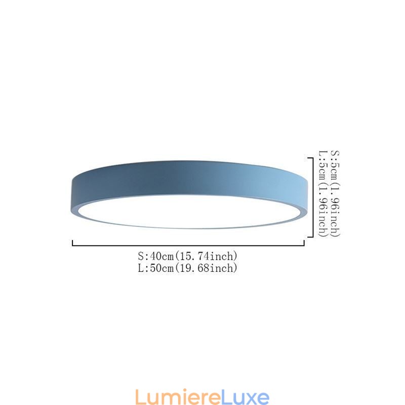 Plafonnier contemporain ultra fin à encastrer, lampe ronde